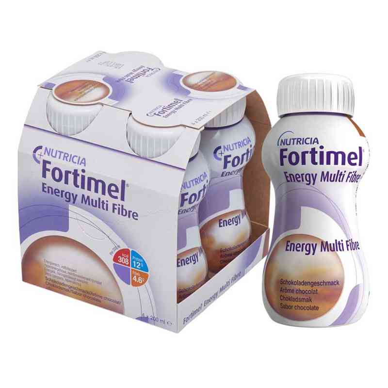 Fortimel Energy Multi Fibre Schokoladengeschmack 4X200 ml von Danone Deutschland GmbH PZN 01125229