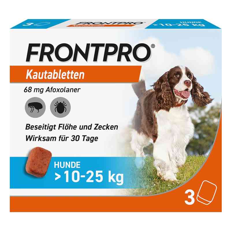 FRONTPRO Kautabletten für Hunde gegen Zecken & Flöhe 10-25 kg 3 stk von Boehringer Ingelheim VETMEDICA GmbH PZN 18654297