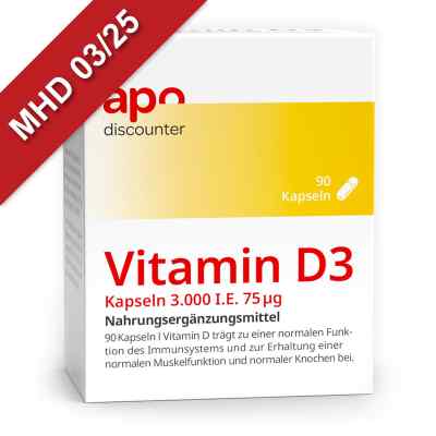 Vitamin D3 Kapseln 3.000 I.e. 75 µg von apodiscounter 90 stk von apo.com Group GmbH PZN 18369680