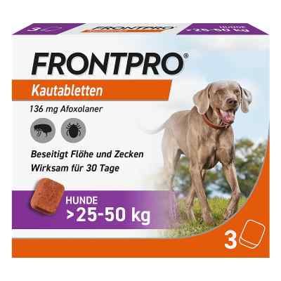 FRONTPRO Kautabletten für Hunde gegen Zecken & Flöhe 25-50 kg 3 stk von Boehringer Ingelheim VETMEDICA GmbH PZN 18654305