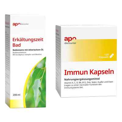 Schnupfen Sparset - Immun Kapseln + Erkältungszeit Bad 1 Pck von apo.com Group GmbH PZN 08102227